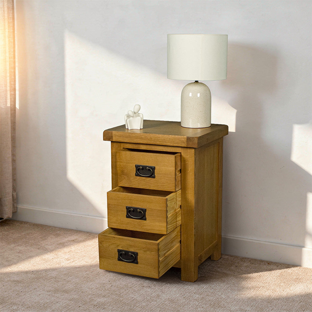 Queensland Oak Large Bedside Cabinet