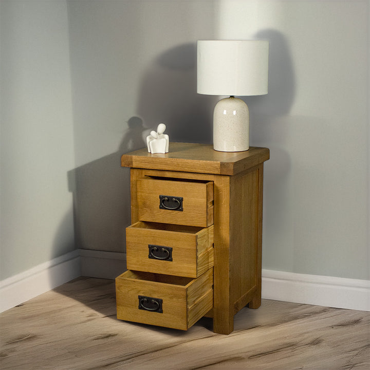 Queensland Oak Large Bedside Cabinet