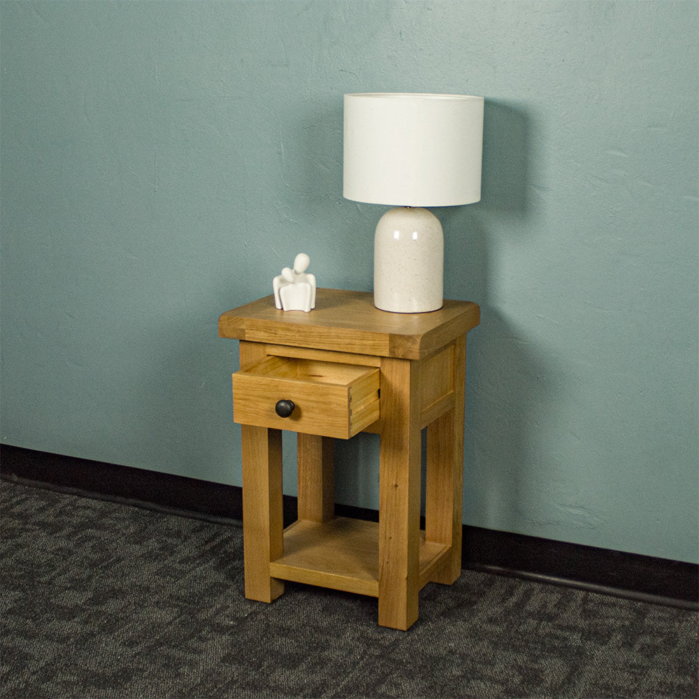 Queensland Oak Bedside/Lamp Table