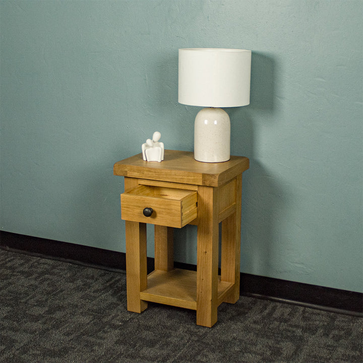 Queensland Oak Bedside/Lamp Table