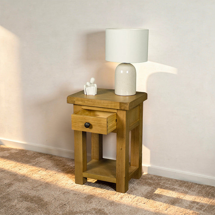 Queensland Oak Bedside/Lamp Table