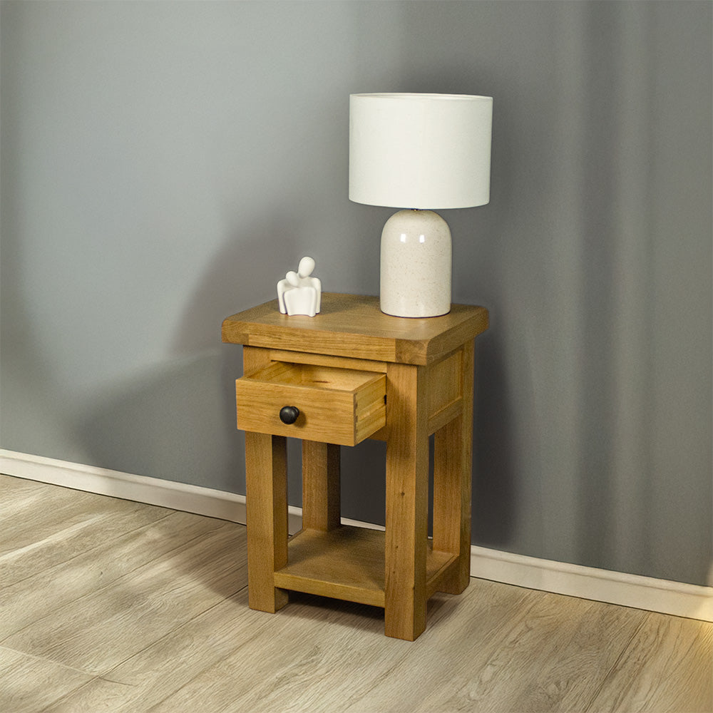 Queensland Oak Bedside/Lamp Table