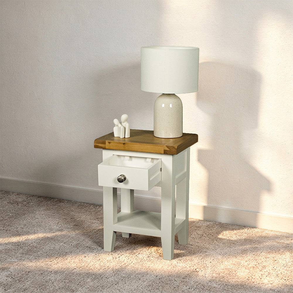 Tasmania Oak Top Bedside Table / Lamp Table