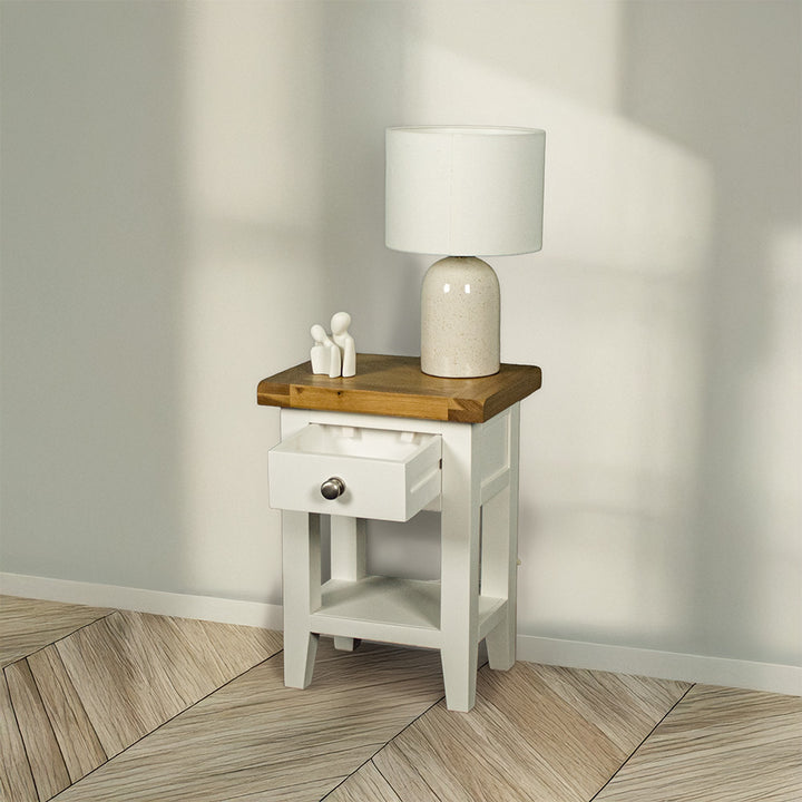 Tasmania Oak Top Bedside Table / Lamp Table