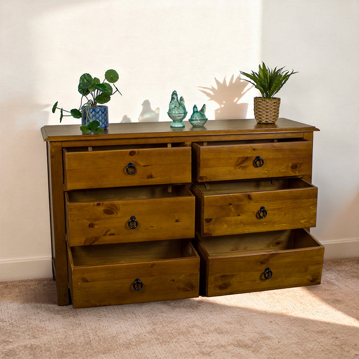 Trent 6 Drawer NZ Pine Lowboy