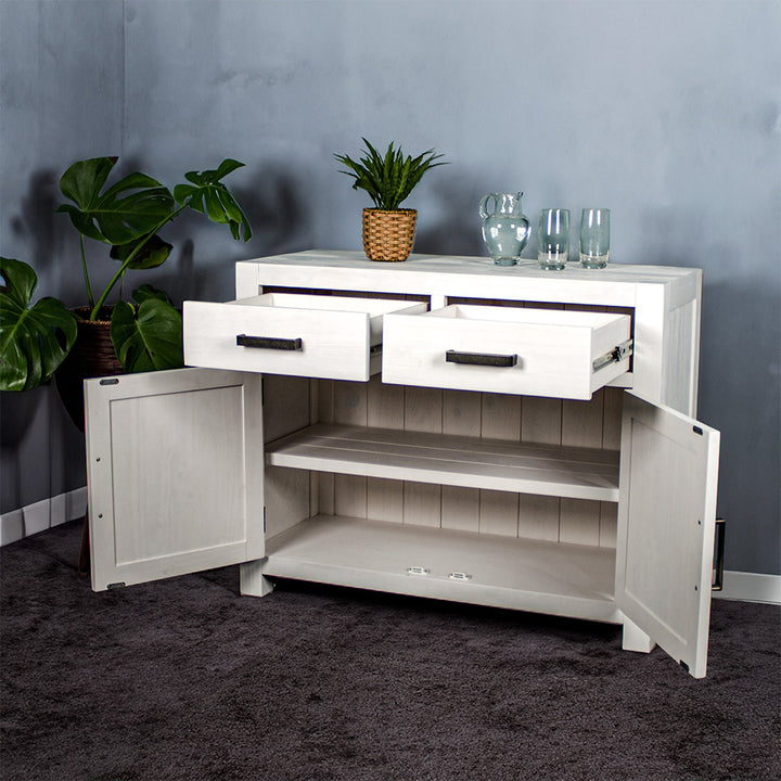 Vancouver 2 Door 2 Drawer NZ Pine White Buffet