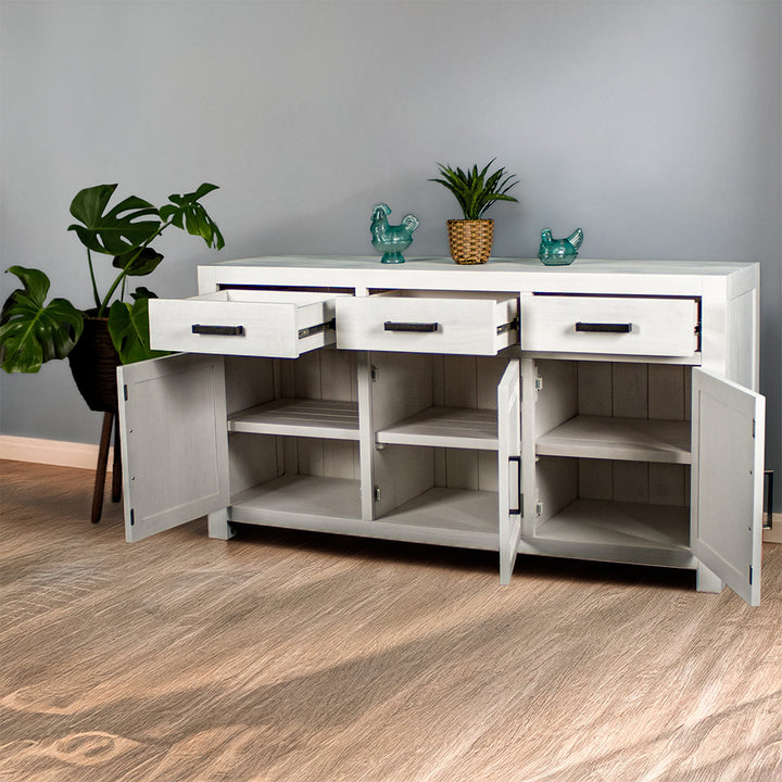 Vancouver 3 Door 3 Drawer NZ Pine White Buffet