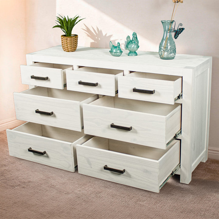 Vancouver 7 Drawer White Lowboy
