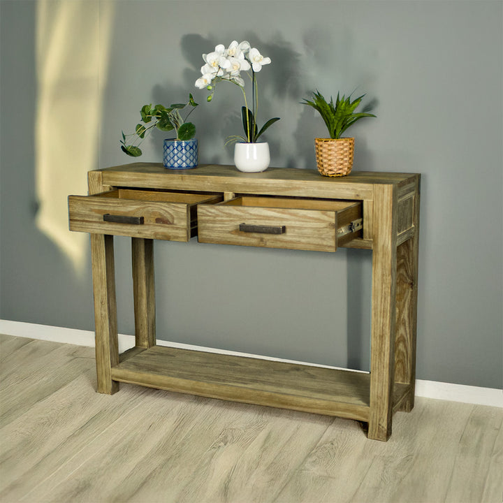 Vancouver 2 Drawer NZ Pine Hall Table