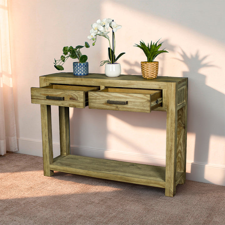 Vancouver 2 Drawer NZ Pine Hall Table