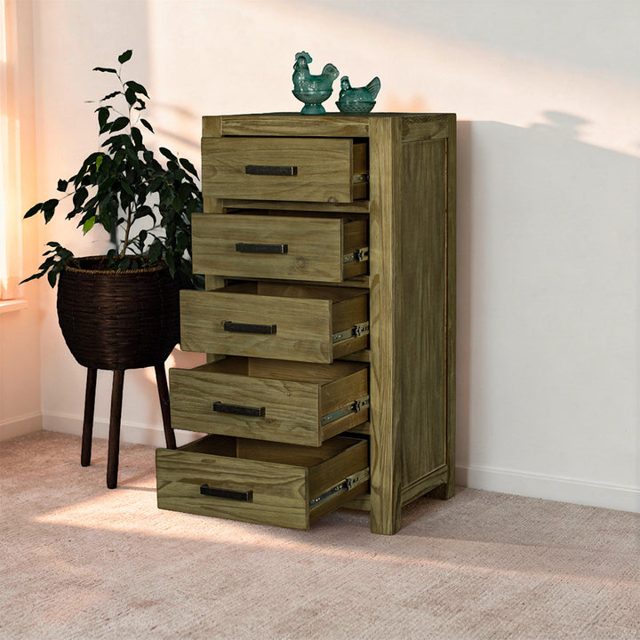 Vancouver 5 Drawer NZ Pine Lingerie Chest
