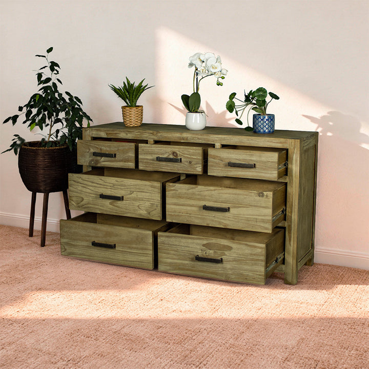 Vancouver 7 Drawer NZ Pine Lowboy