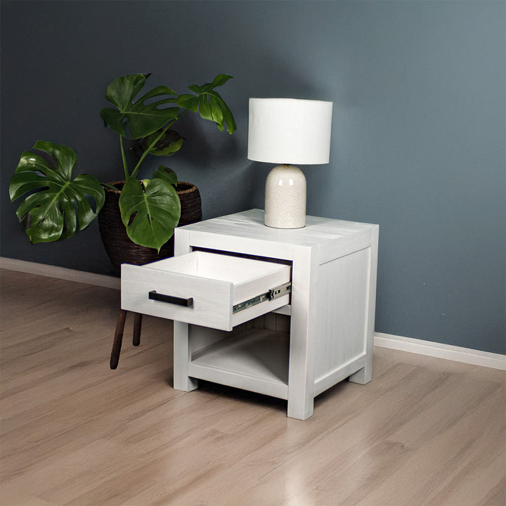 Vancouver White Lamp/Bedside Table