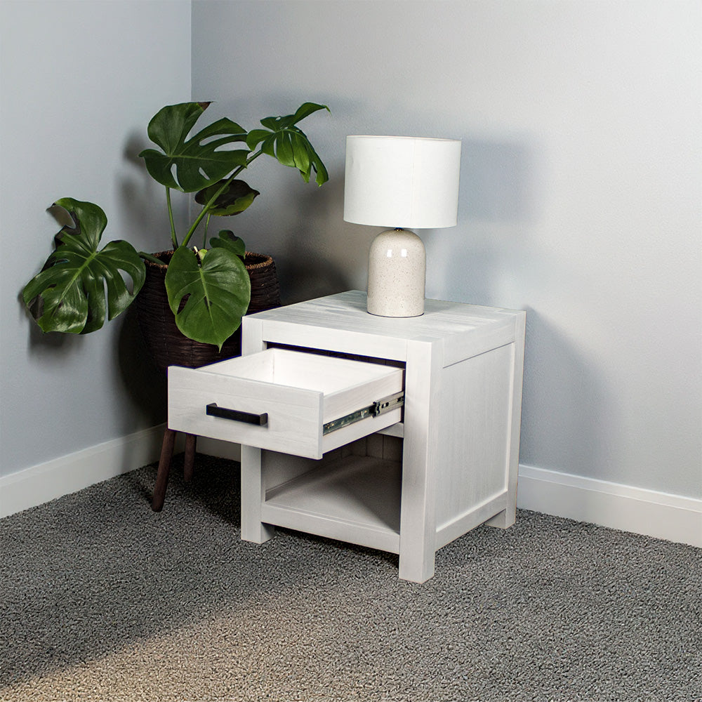 Vancouver White Lamp/Bedside Table
