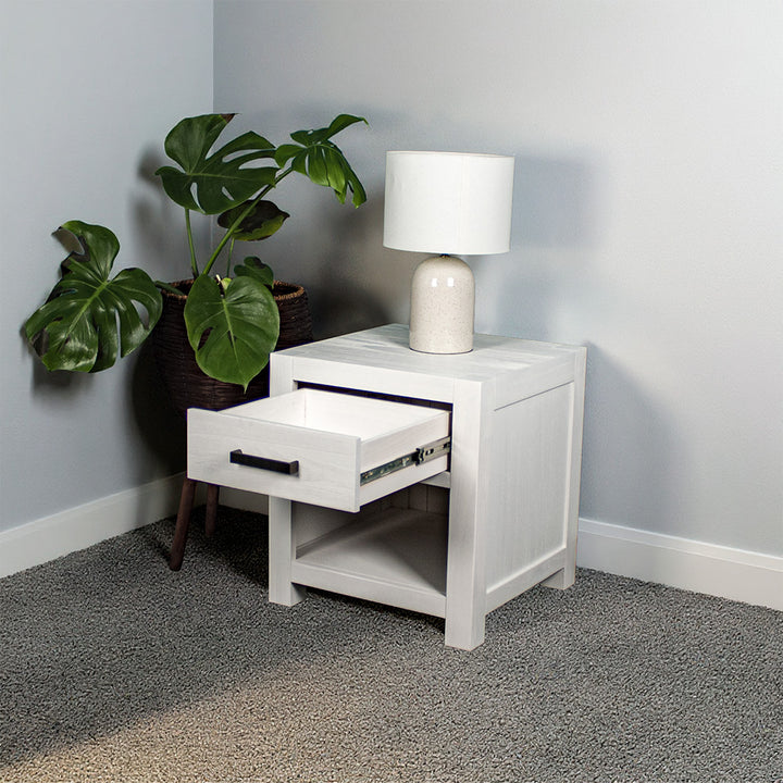 Vancouver White Lamp/Bedside Table