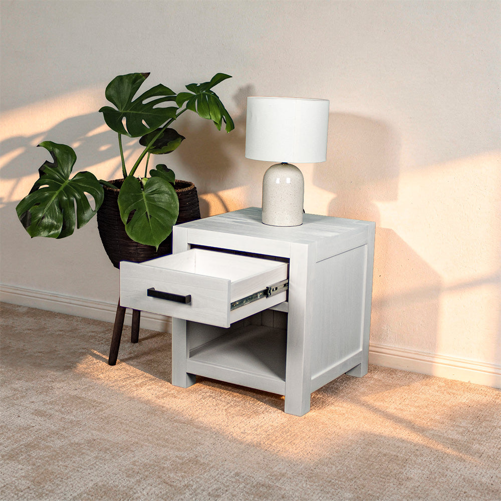 Vancouver White Lamp/Bedside Table