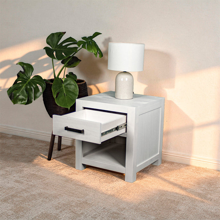 Vancouver White Lamp/Bedside Table