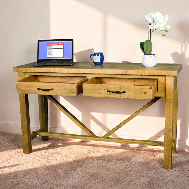 Ventura Recycled Pine 2 Drawer Hall Table