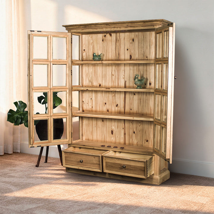 Versailles Large Oak Display Cabinet