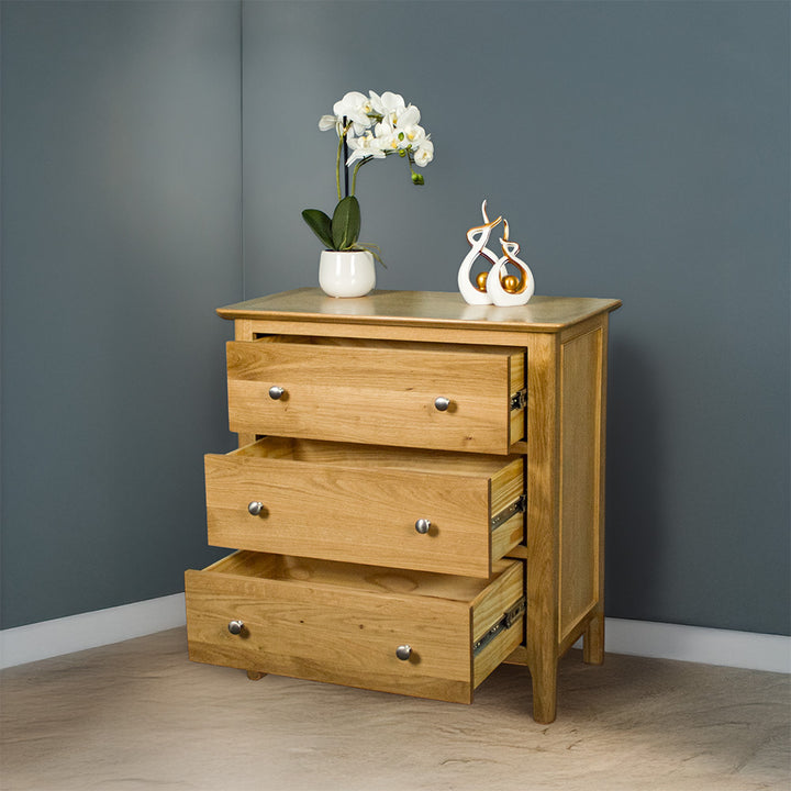 Victoria Oak 3 Drawer Tallboy