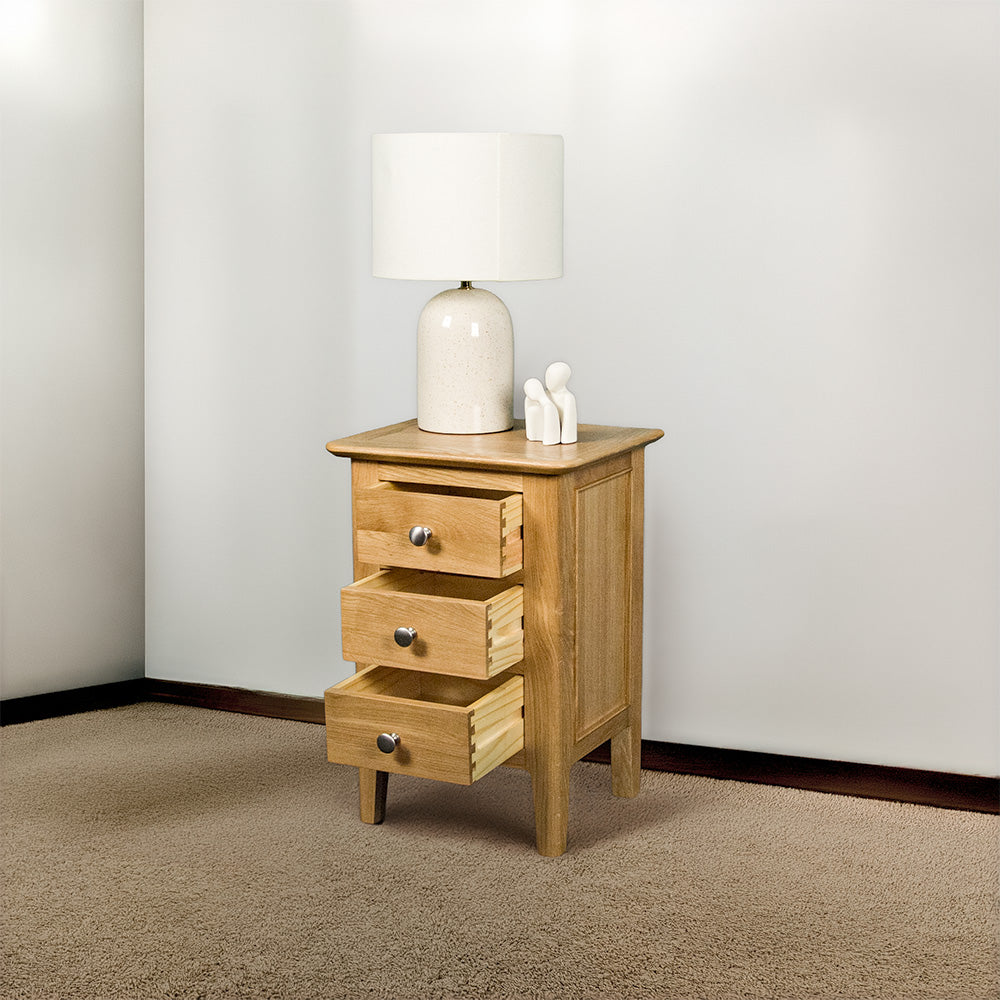 Victoria Small Oak Bedside Cabinet