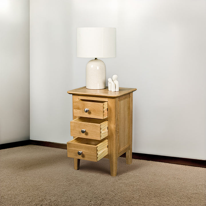 Victoria Small Oak Bedside Cabinet