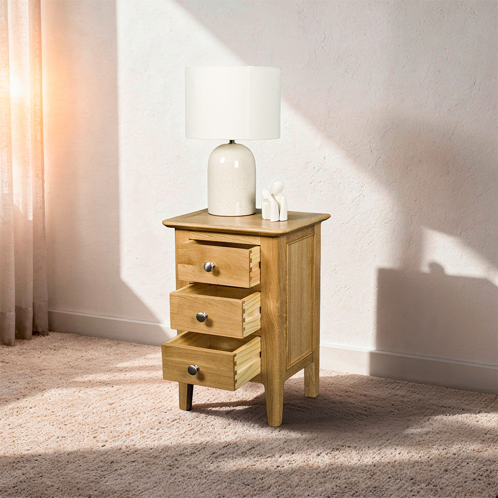 Victoria Small Oak Bedside Cabinet