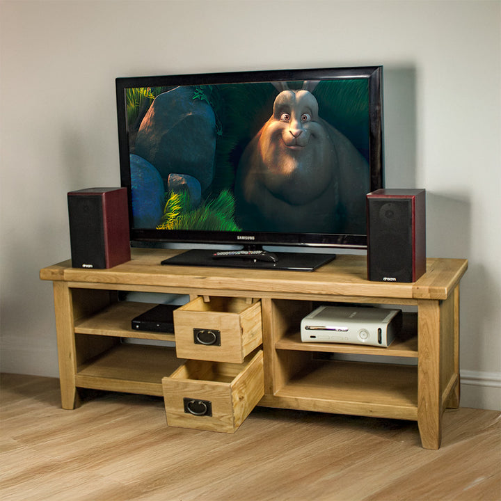 Vienna 2 Drawer Oak Entertainment Unit