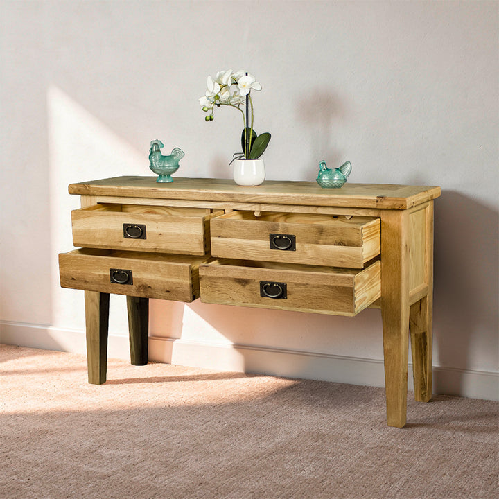 Vienna 4 Drawer Oak Hall Table