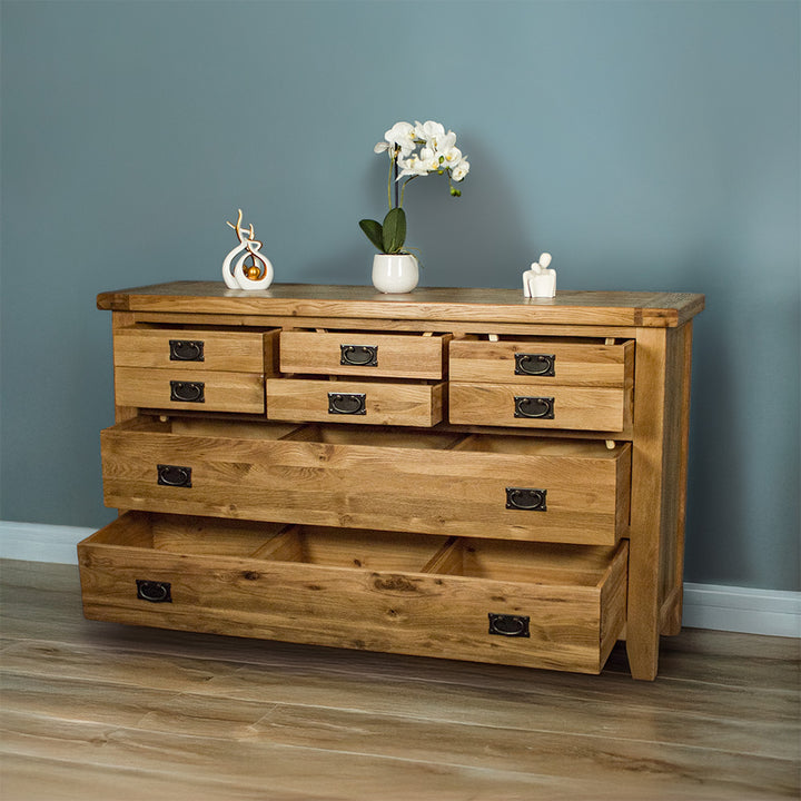 Vienna 6 Drawer Oak Lowboy