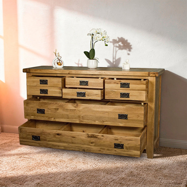 Vienna 6 Drawer Oak Lowboy