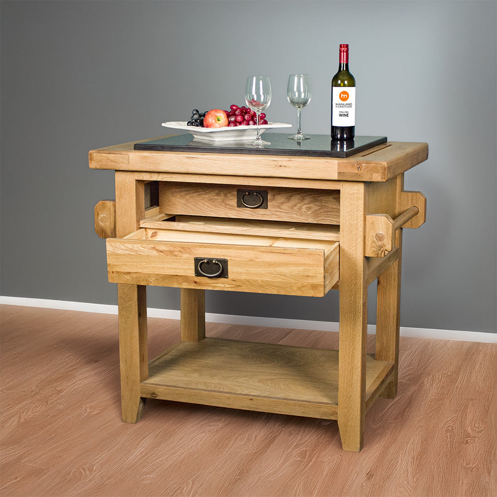 Vienna Oak Butcher's Block with Granite Top