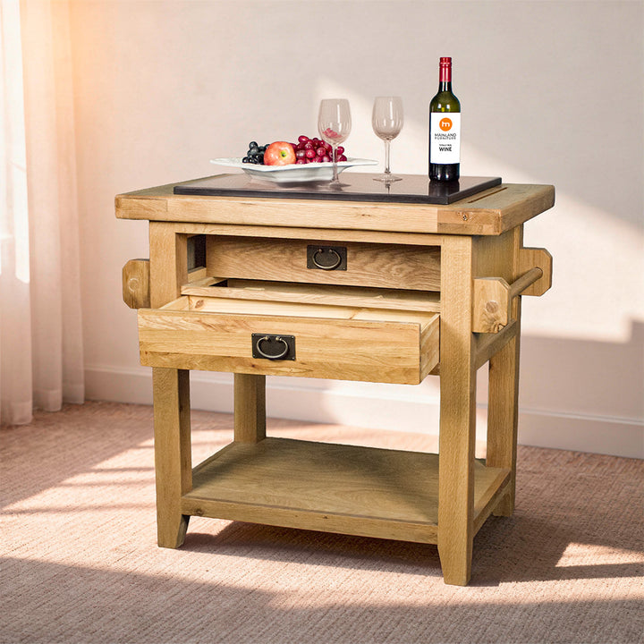 Vienna Oak Butcher's Block with Granite Top