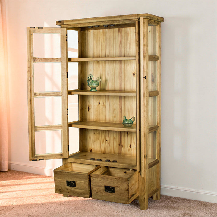Vienna Oak Glass Display Cabinet