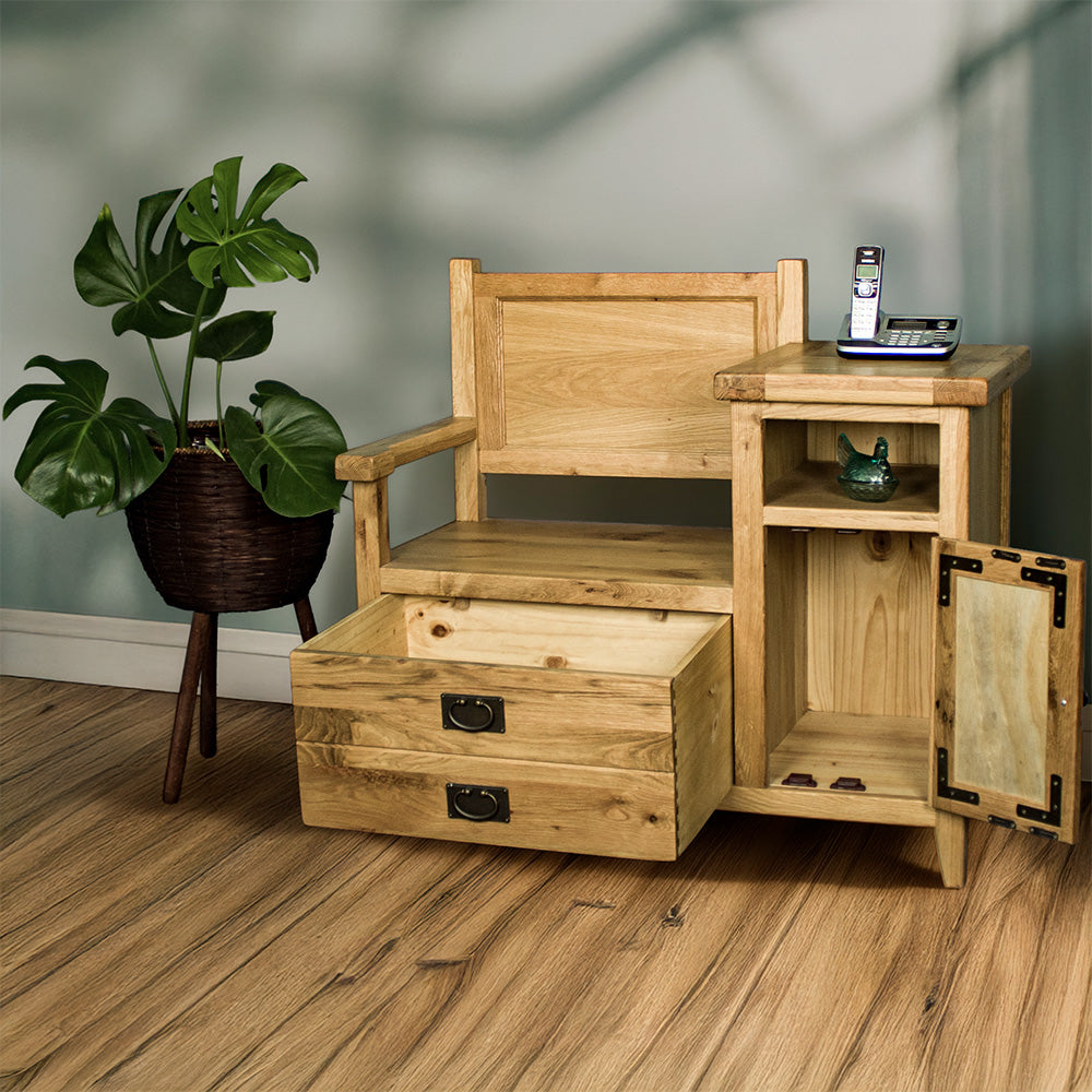 Vienna Oak Telephone Bench