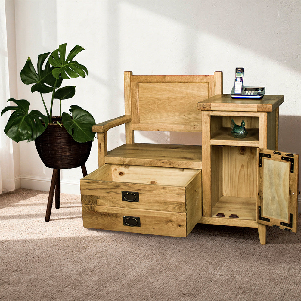 Vienna Oak Telephone Bench