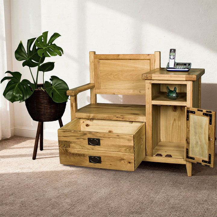 Vienna Oak Telephone Bench