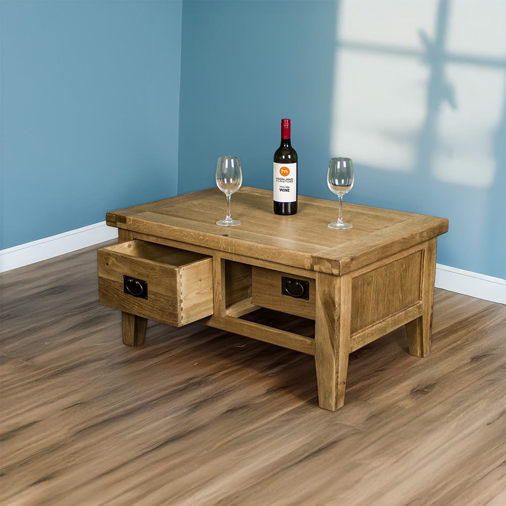 Yes 2 Drawer Oak Coffee Table