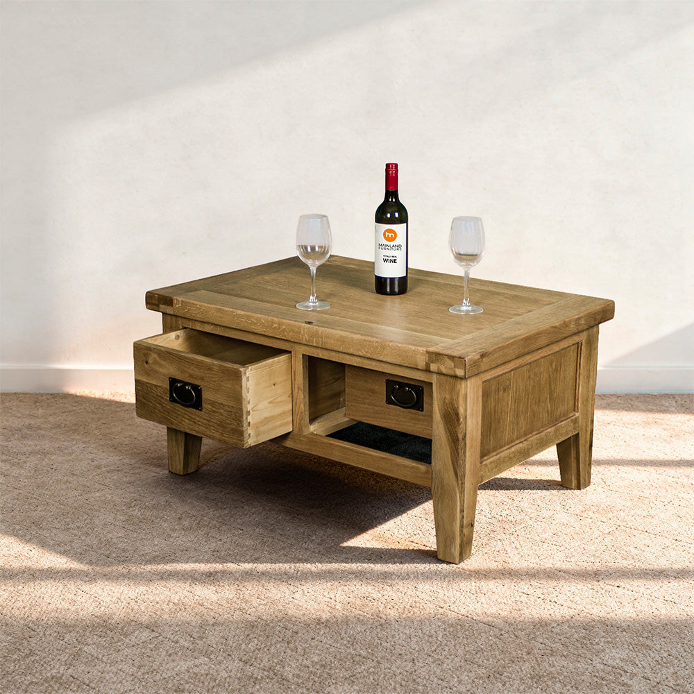 Yes 2 Drawer Oak Coffee Table