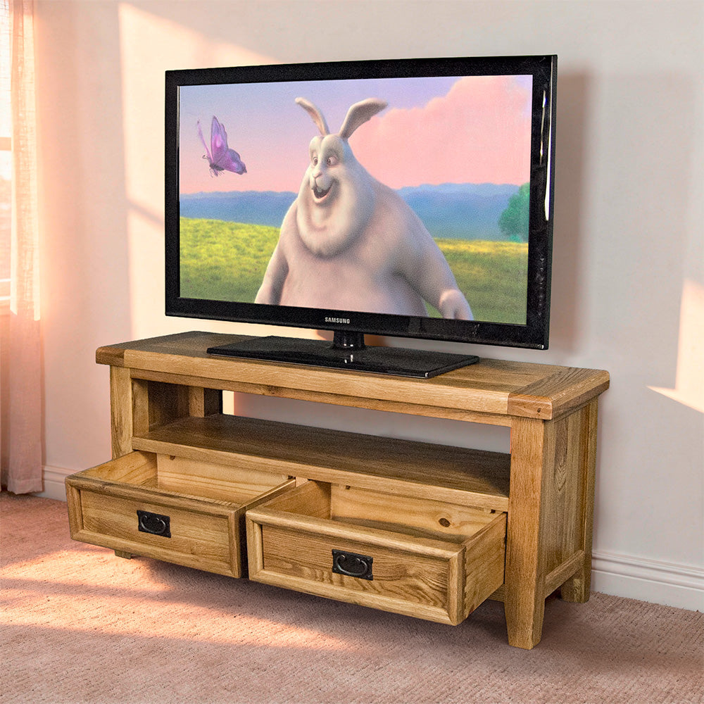 Yes 2 Drawer Oak Entertainment Unit