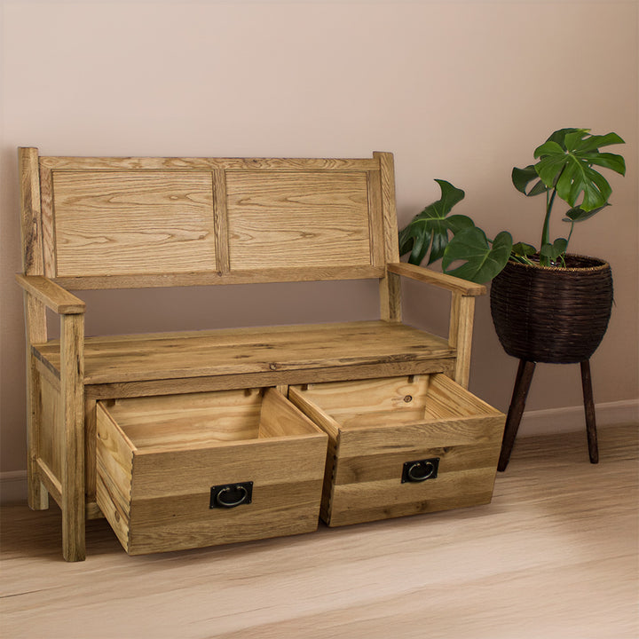 Yes 2 Seater Oak Bench Seat