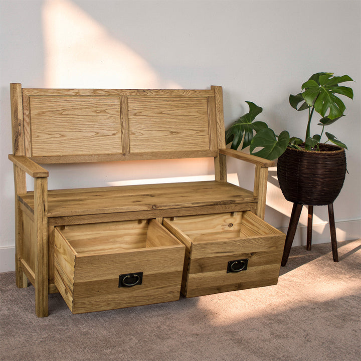 Yes 2 Seater Oak Bench Seat