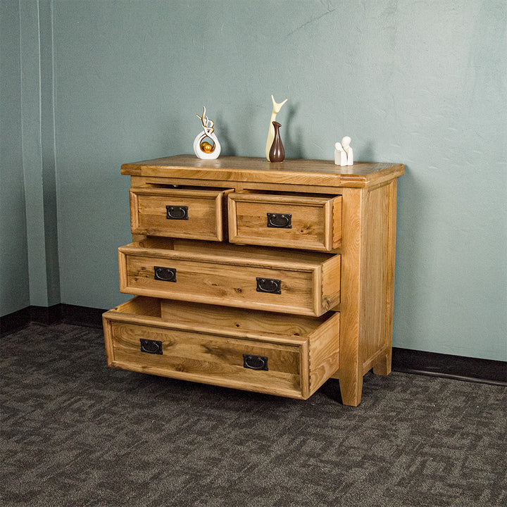 Yes Four Drawer Oak Lowboy