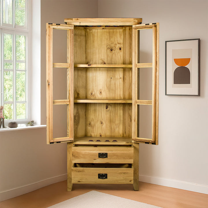 Yes Oak Corner Display Cabinet