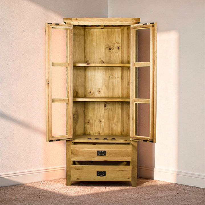 Yes Oak Corner Display Cabinet