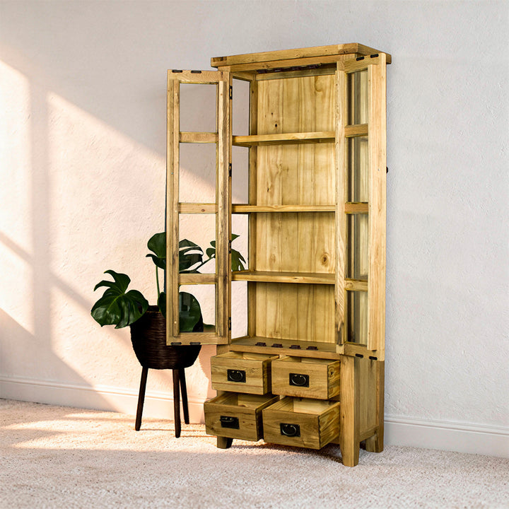 Yes 2 Door 4 Drawer Glass Display Cabinet