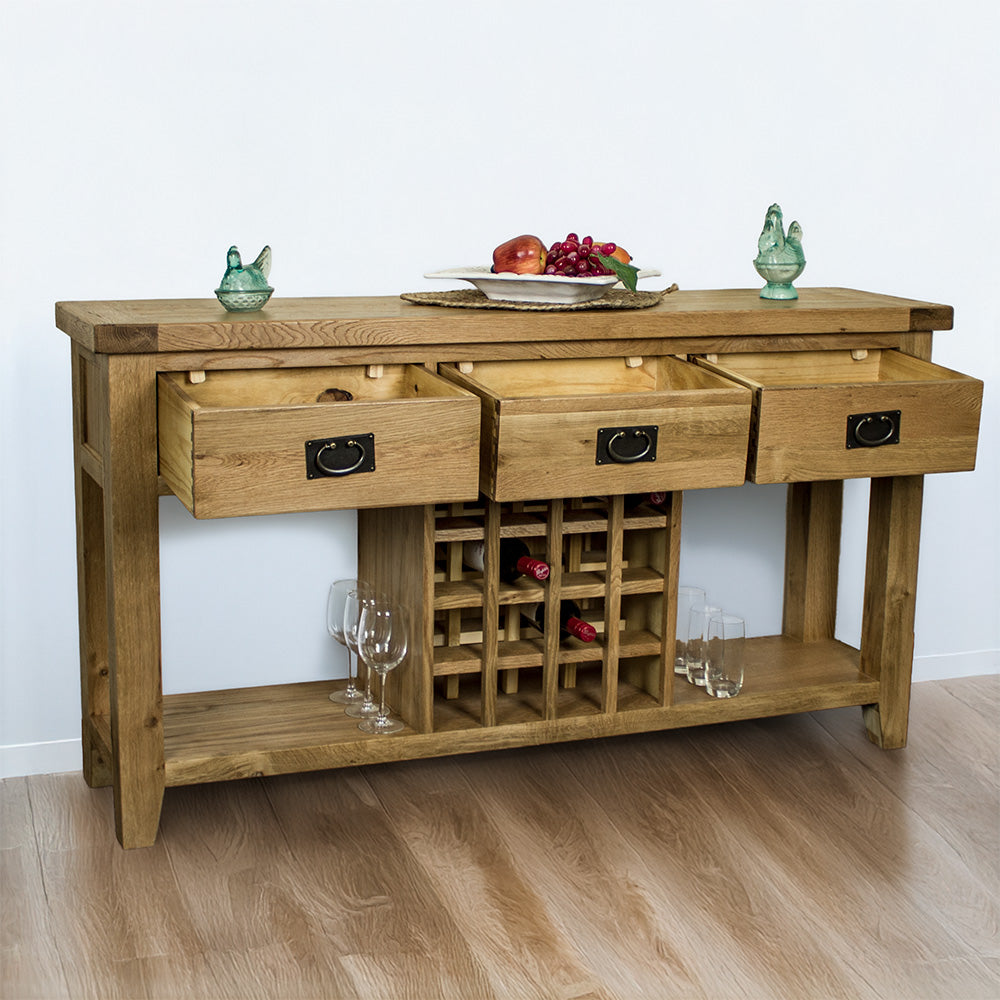 Yes Large Oak Sideboard with Wine Rack