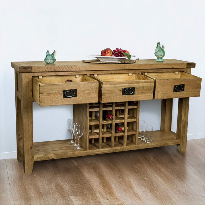 Yes Large Oak Sideboard with Wine Rack