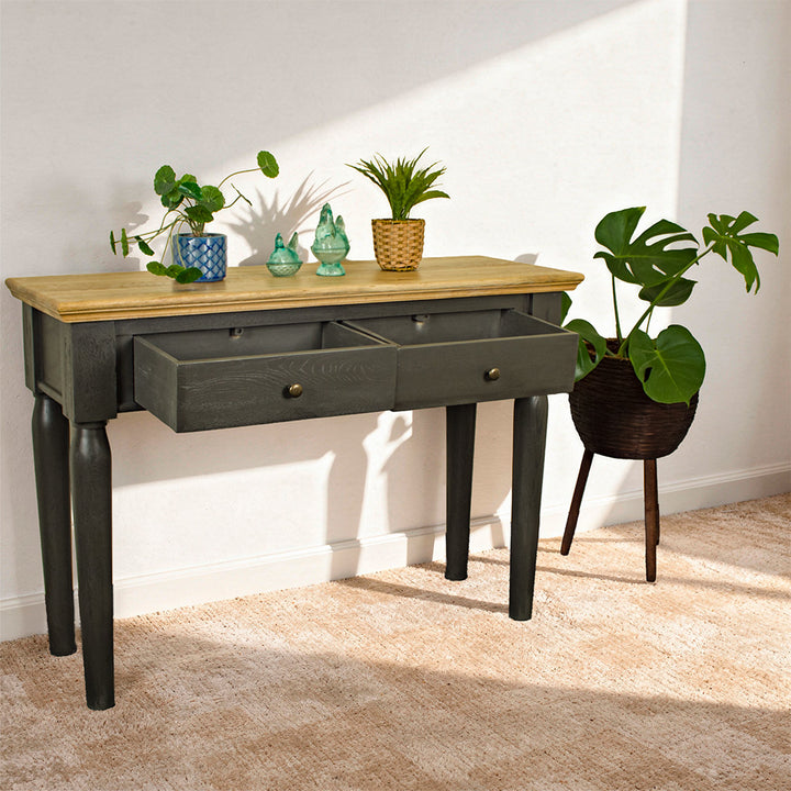 Boston Oak Hall Table - Black