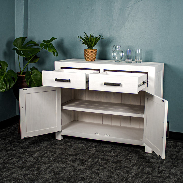 Vancouver 2 Door 2 Drawer NZ Pine White Buffet